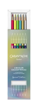 Caran d’Ache Claim Your Style: Special Edition Box of 6 Two-Tone Pencils with 12 Shades