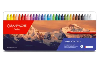 Caran D'Ache Neocolor I Metal Box 30 Colours Pastel Set