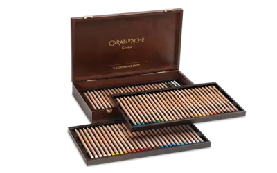 Caran d’Ache Luminance 6901 76+4 Wooden Gift Box – Luxury Artist Colour Pencils