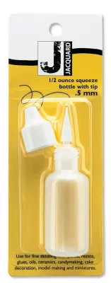 Jacquard 1/2 oz Squeeze Bottle with 0.5 mm Plastic Tip - For Silk &amp; Fabric Colors