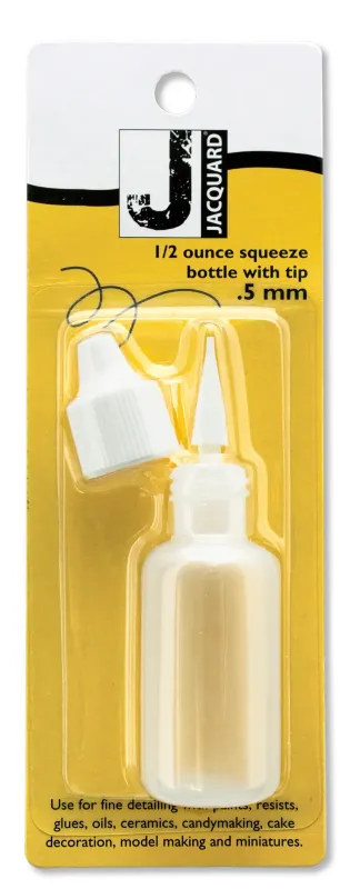 Jacquard 1/2 oz Squeeze Bottle with 0.5 mm Plastic Tip - For Silk &amp; Fabric Colors