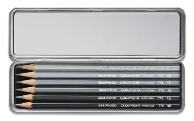 Caran d’Ache Grafwood Graphite Pencil Set: 6 Hardness Levels for Art & Design Caran d’Ache Grafwood Graphite Pencil Set: 6 Hardness Levels for Art & Design