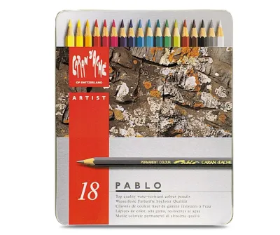 Caran D'Ache Artist Pablo Color Pencils 18 Shades