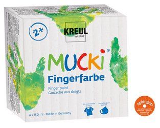 MUCKI Finger Paint 150 ml set of 4 jars for kids aged 2+