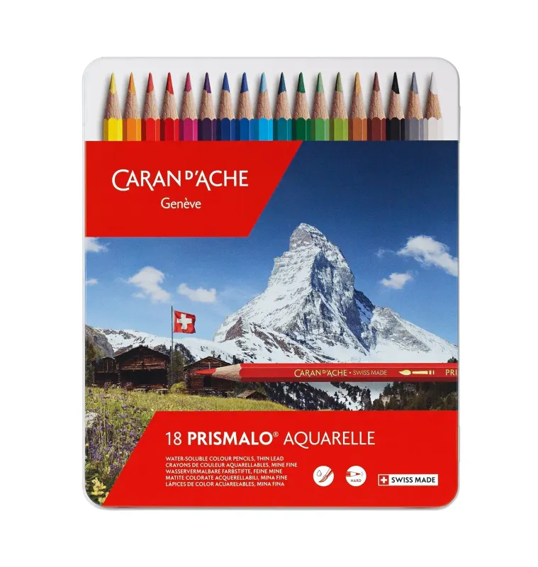 Caran D'Ache Prismalo Aquarelle Colour Pencil 18 Shades