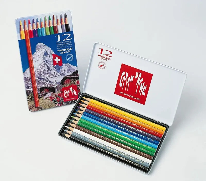 Caran D'Ache Prismalo Aquarelle Colour Pencil 12 Shades