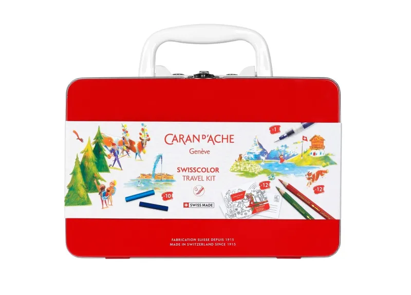 Caran d’Ache Swisscolor Travel Kit: Water-Soluble Pencils, Pastels &amp; Creative Set
