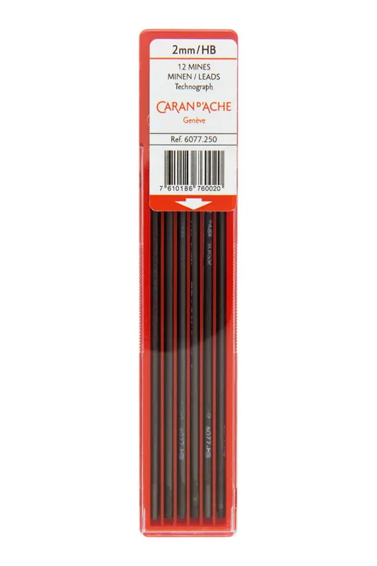 Caran D'Ache Technographite Leads 2 mm HB/2B- 12pc