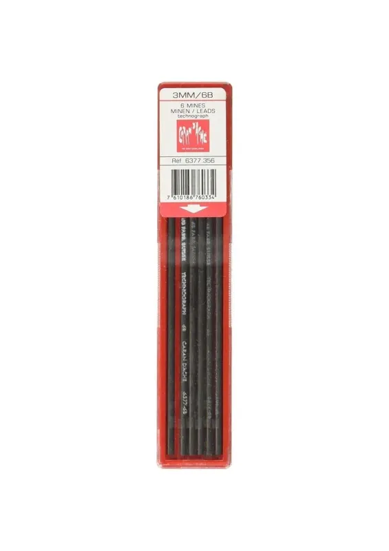 Caran D'Ache Technograph 3mm 6B Graphite Leads