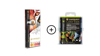 Chameleon 5 Pen Warm Tones with 5 Pen Earth Tops