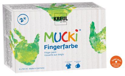 MUCKI Finger Paint 150 ml set of 6 jars for kids aged 2+