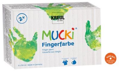 MUCKI Finger Paint 150 ml set of 6 jars for kids aged 2+