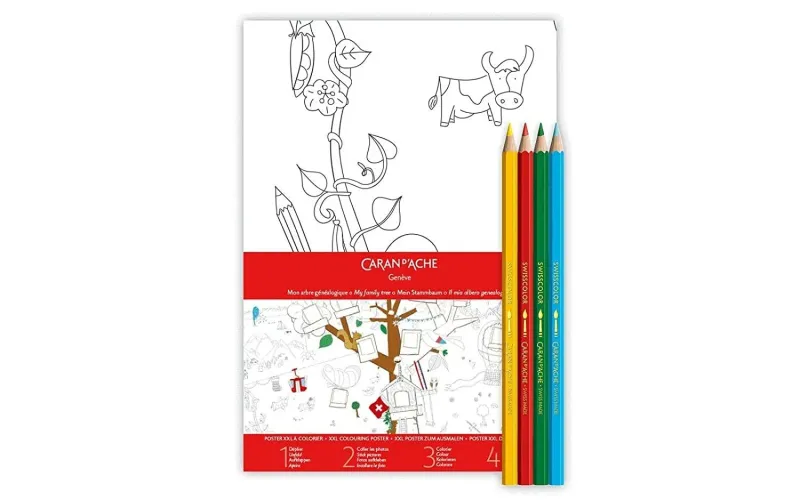 Caran D'Ache Family Tree XXL Poster 4 Pencils
