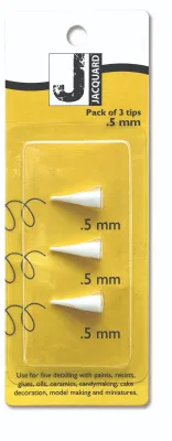 Jacquard 0.5 mm Plastic Tips (Pack of 3) for 1/2 oz Applicator Bottles
