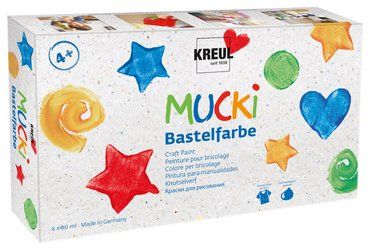 MUCKI Craft Paint 80 ml set of 6 colours in box packaging