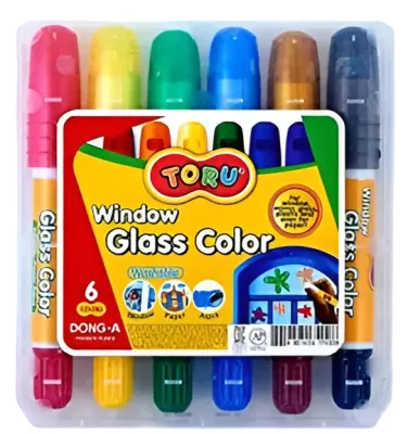 Dong-A  Glass 6 Color Crayon Set