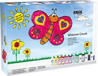Complete KREUL Window Color kit with bright colours and accessories
