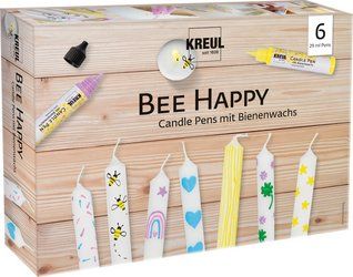 KREUL Candle Pen Set of 6 Bee Happy KREUL Bee Happy Candle Pen Set of 6 with beeswax candle paint pens