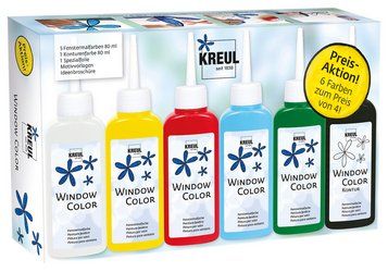 KREUL Window Color Set Promotion KREUL Window Color Promotion Set with 5 paints, contour color and stencils