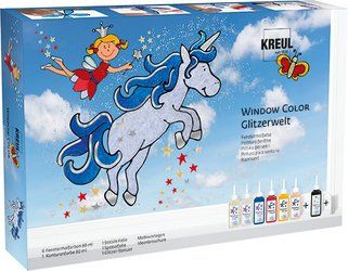 KREUL Window Color complete craft set for kids with butterfly artwork and bright window paints