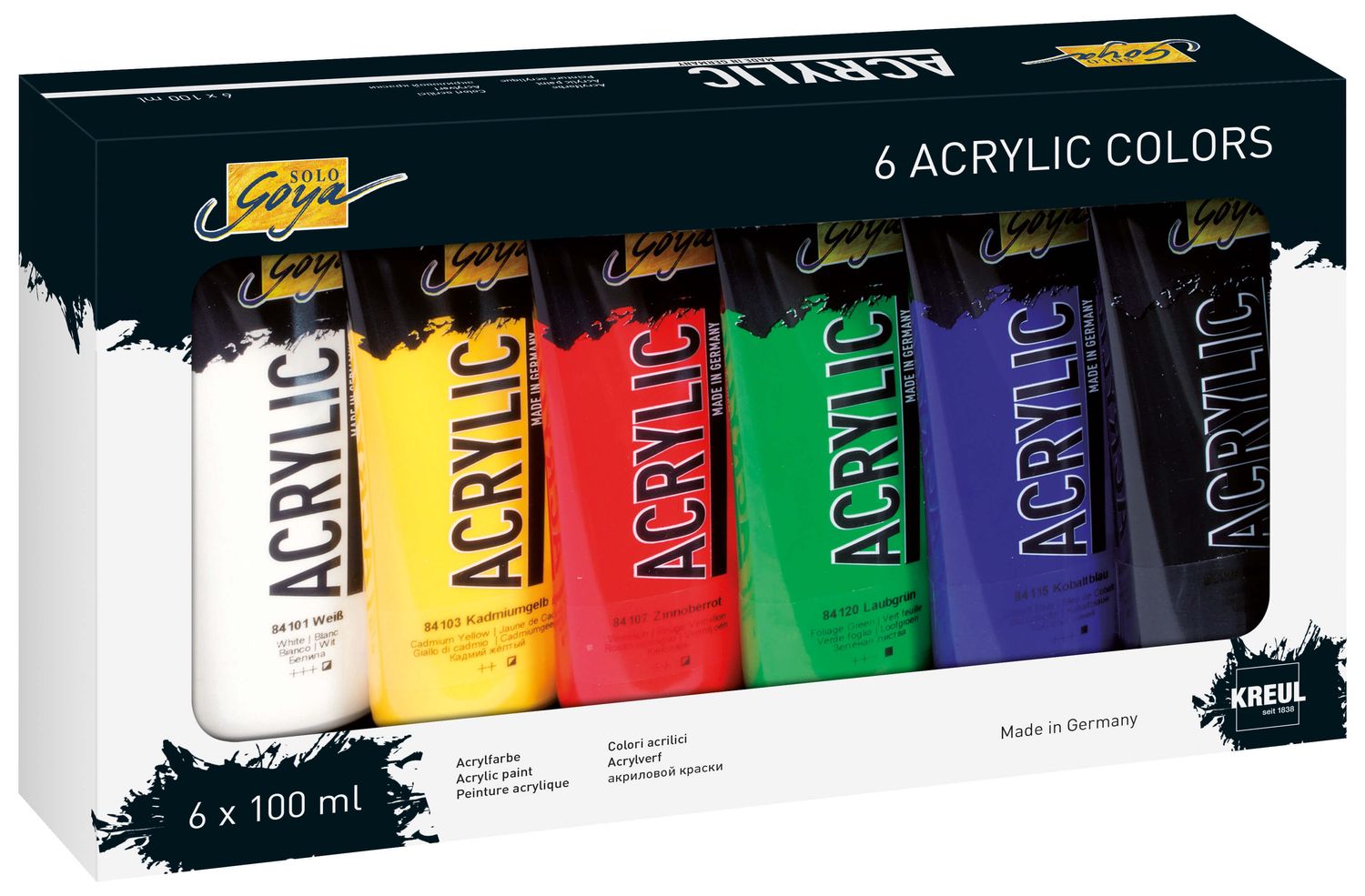 SOLO GOYA Acrylic 100 ml tubes, Qty: Set of 6