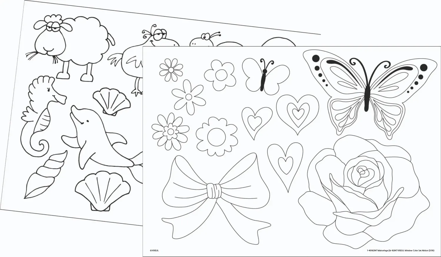 KREUL Window Color Promotion Set with 5 paints, contour color and stencils