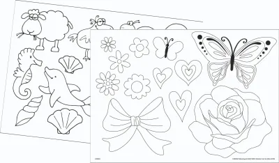 KREUL Window Color Promotion Set with 5 paints, contour color and stencils