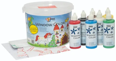 KREUL Window Color Powerpack Castle with window paints, templates and bucket