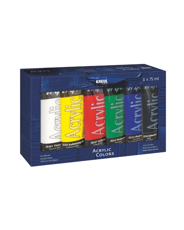 KREUL el Greco acrylic paint set with 6 large 75 ml tubes