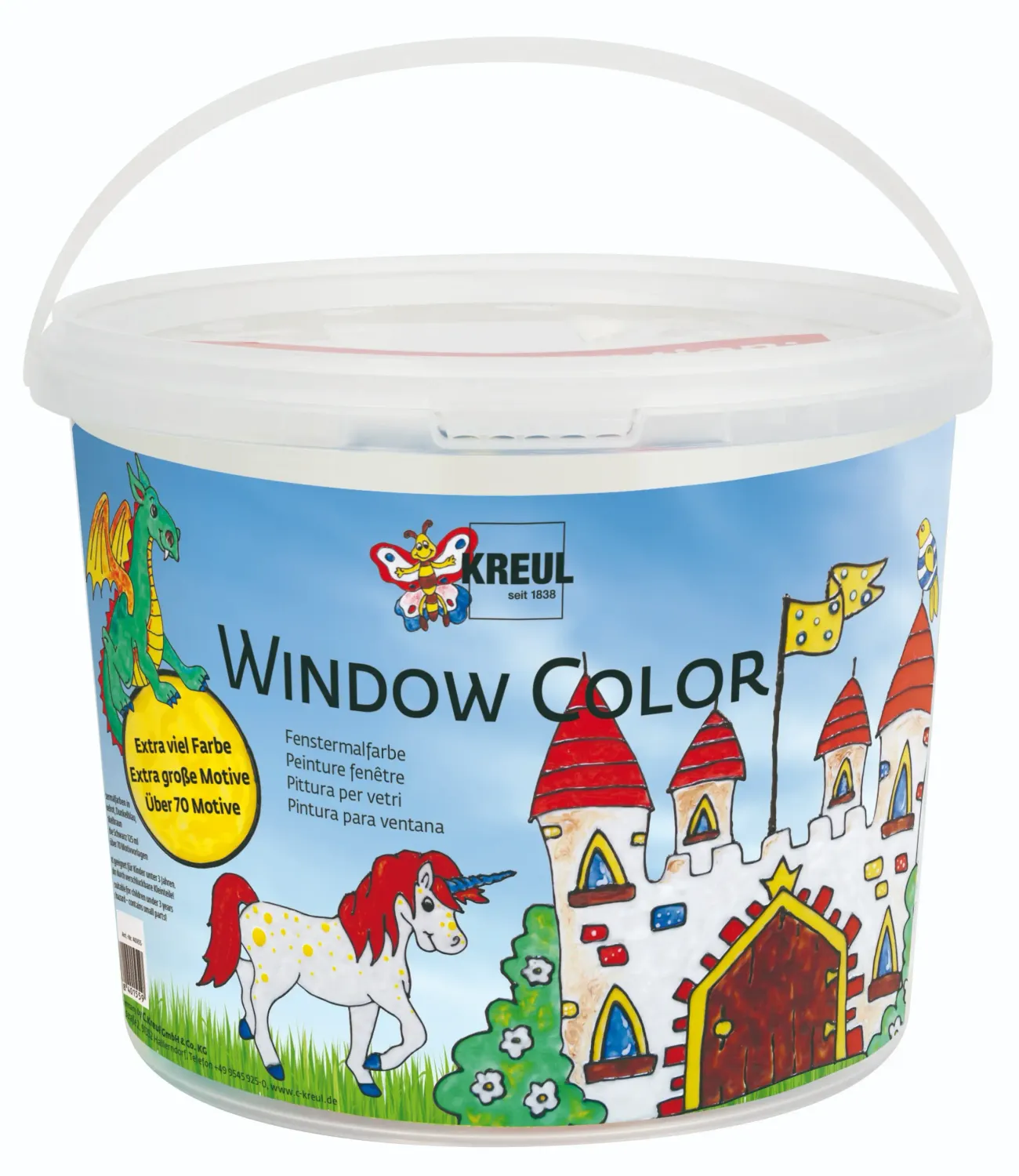 KREUL Window Color Powerpack Castle storage bucket with castle illustration