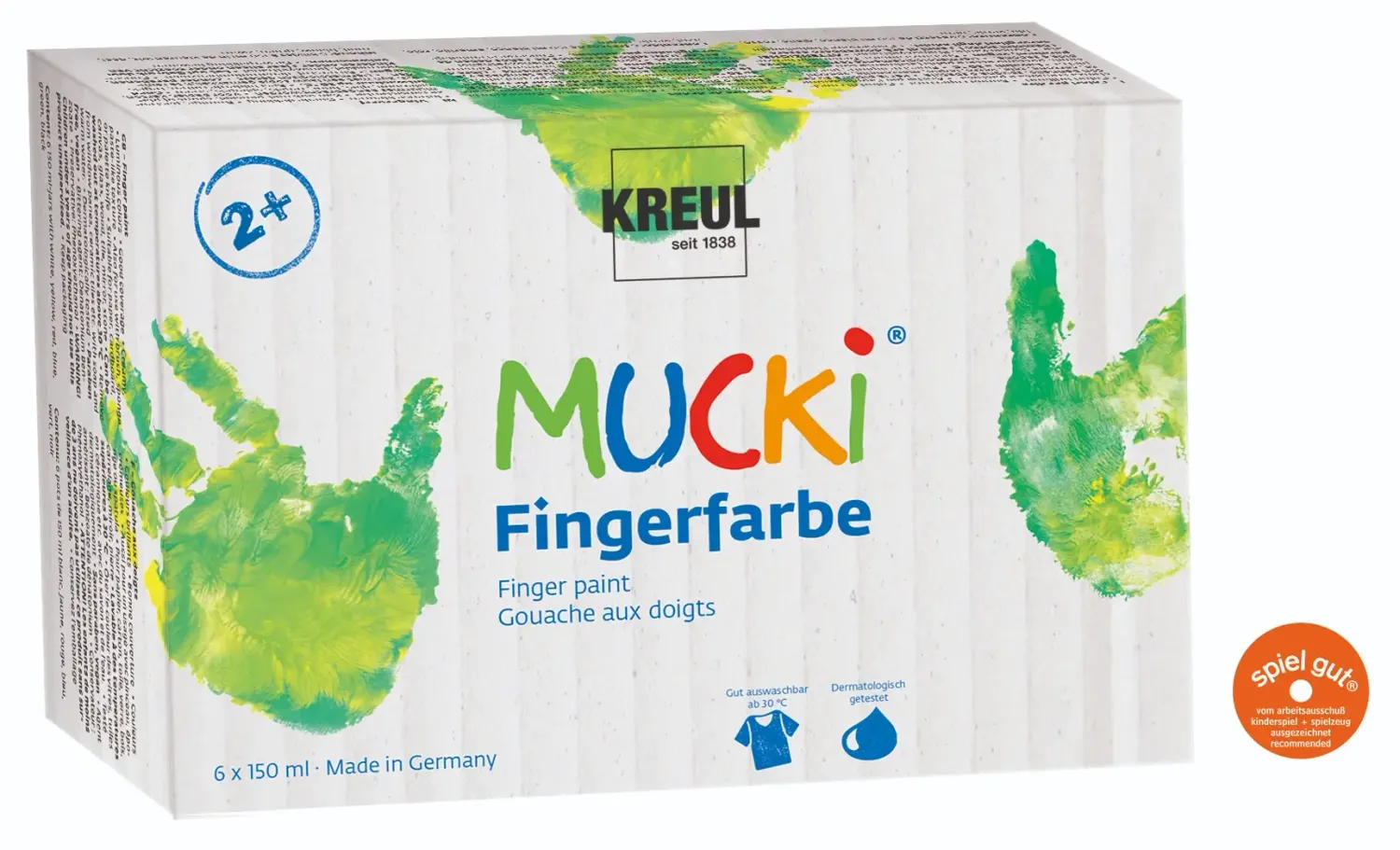 MUCKI Finger Paint 150 ml set of 6 jars for kids aged 2+