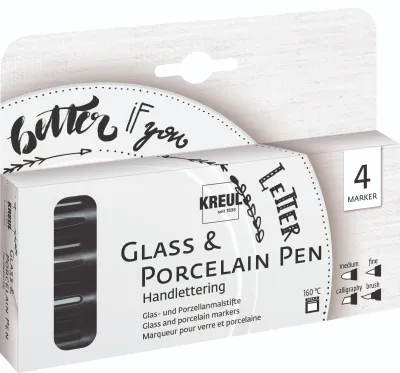 KREUL Glass &amp; Porcelain Pen Handlettering Set of 4
