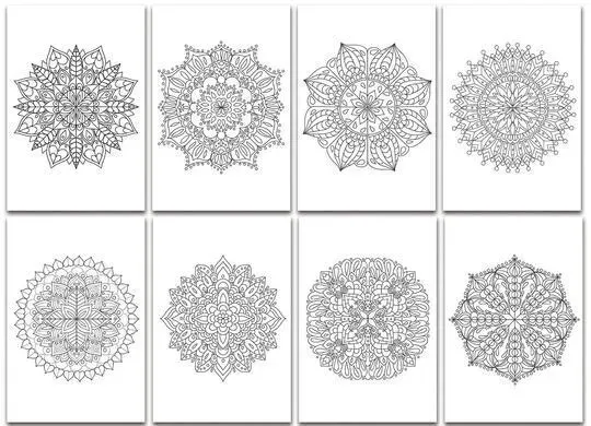 Chameleon Mini Mandalas Coloring Cards