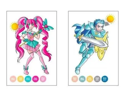 Chameleon Manga Coloring Cards for Creative Artists