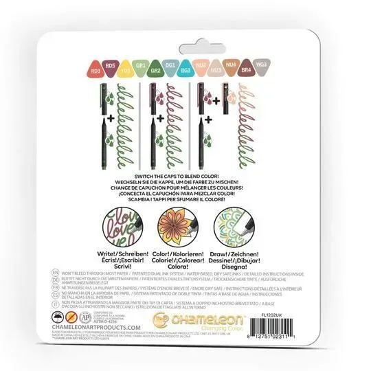 Chameleon Fineliners 12 pack Designer Colors