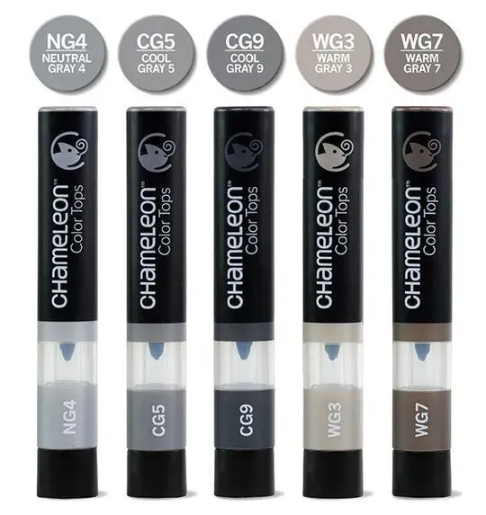 Chameleon Color Tops Gray Tones 5 Pen Set