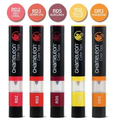 Chameleon Color Tops Warm Tones 5 Pen Set