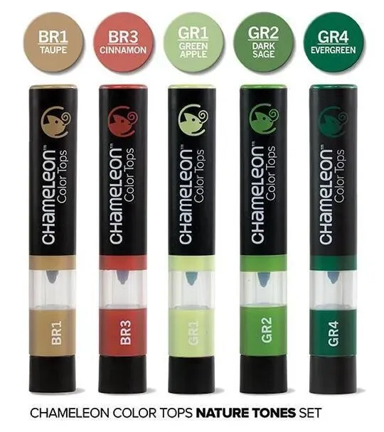 Chameleon Color Tops Nature Tones 5 Pen Set