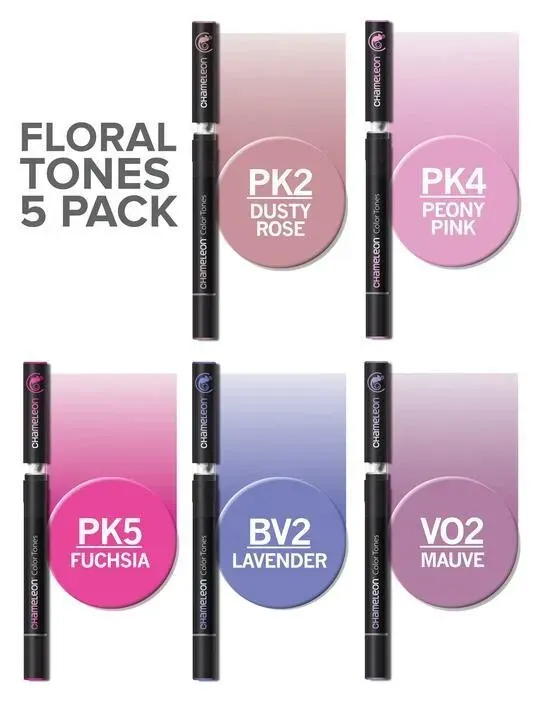 Chameleon 5 Pen Floral Tones Set
