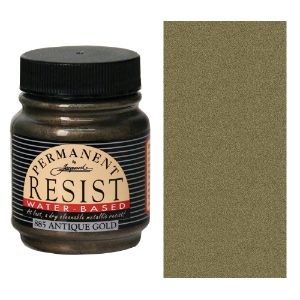 Jacquard Permanent Water-based Resist – Metallic Fine-Line Resist for Serti Silk Painting, Colours: ANTIQUE GOLD