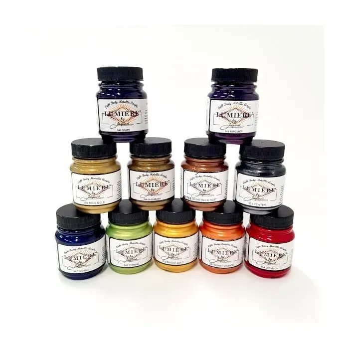 Jacquard Lumiere 66.54 ml – Premium Metallic &amp; Pearlescent Fabric Paint – 32 Vibrant Colors