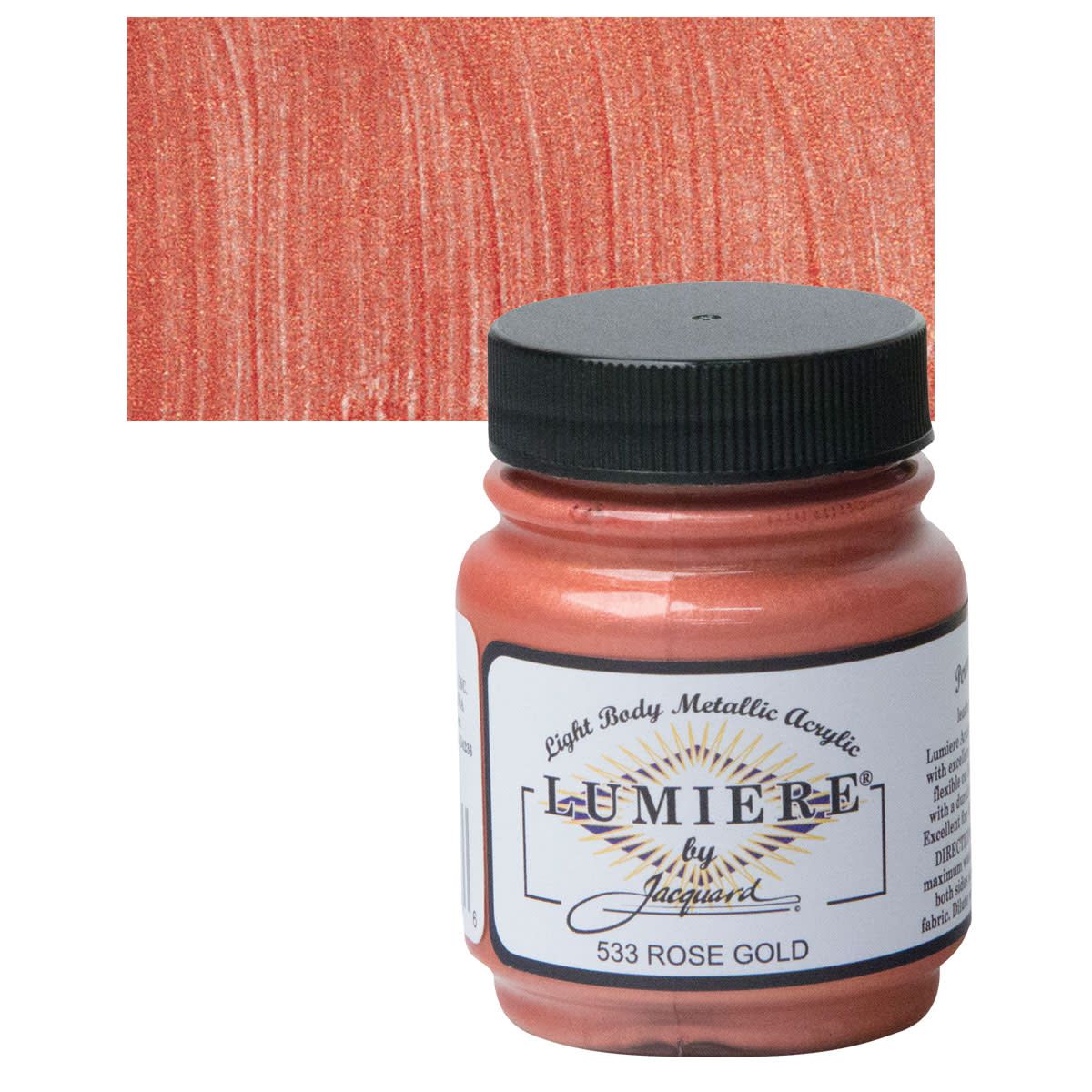 Jacquard Lumiere 66.54 ml – Premium Metallic &amp; Pearlescent Fabric Paint – 32 Vibrant Colors, 33 SHADES: ROSE GOLD