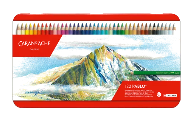Caran D'Ache Pablo Color Pencils 120 Shades Metal Box