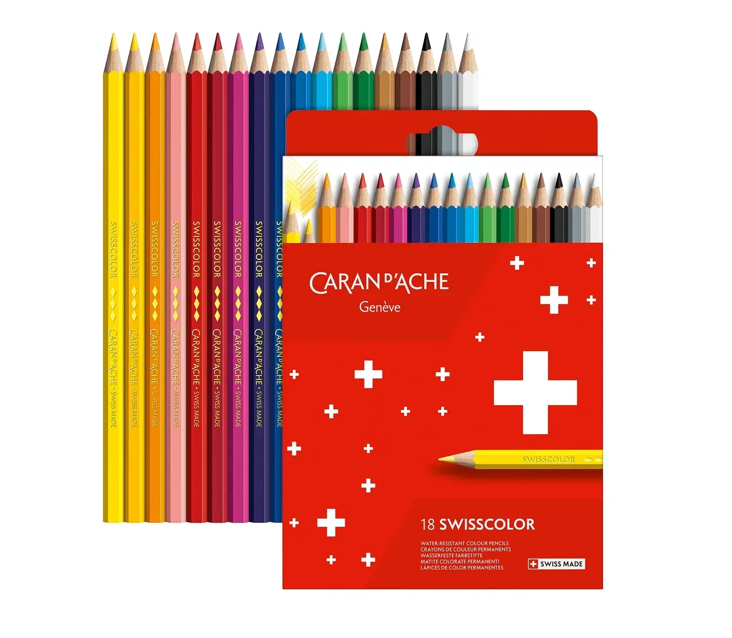Caran D'Ache Swisscolor Permenant Color Pencil 18 Shades