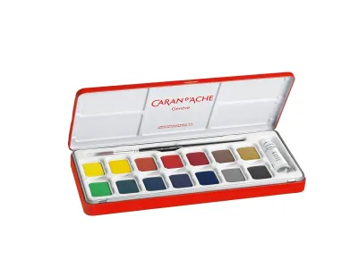 Caran D'Ache Gouache Studio Metal Box 15 Colour Tablets