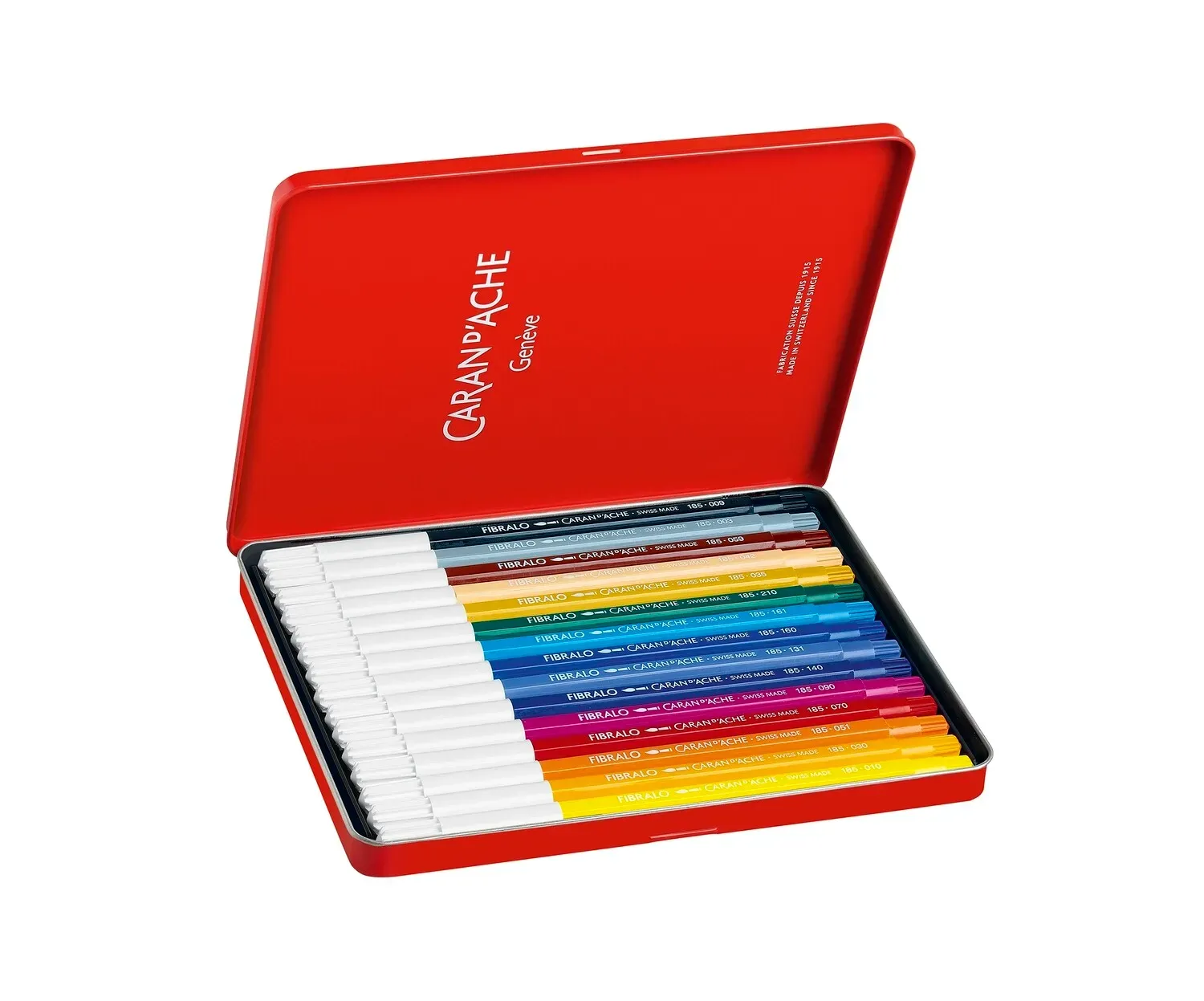 Caran D'Ache Fibralo Metal Box 15 Colours Tipped