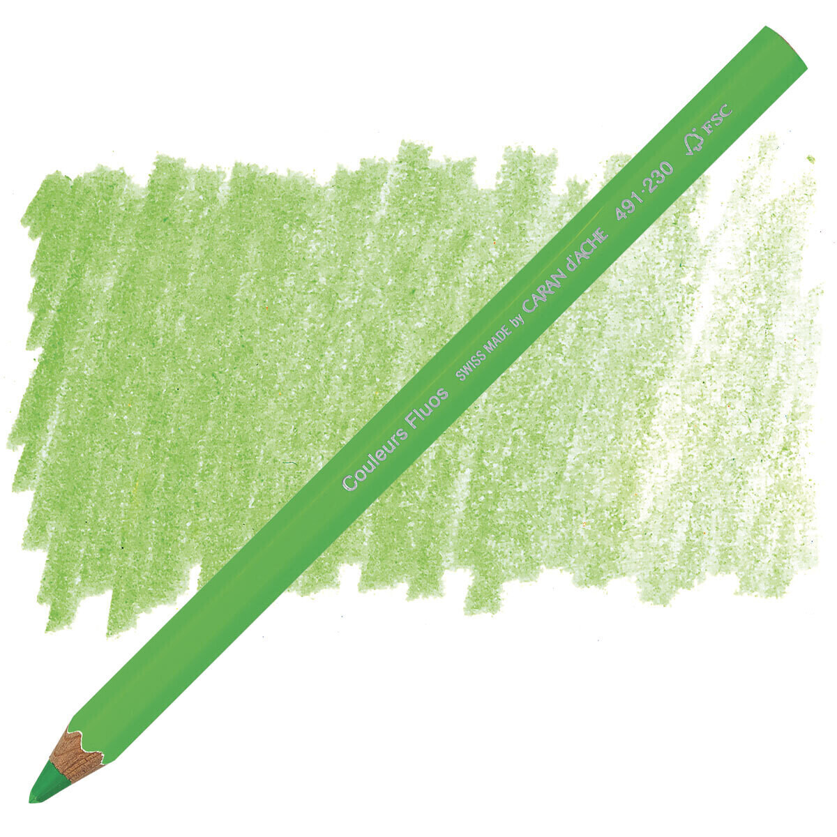 Caran D'Ache Colorblock Pencil Maxi Fluo 6MM, VARIANT: Caran Dache Colorblock Pencil Fluo Green