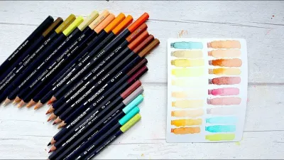 Caran D'Ache Museum Aquarelle Pencils – 76 Colors | Professional Water-Soluble Artist Pencils | Ultra-Fine Watercolor in Pencil Form