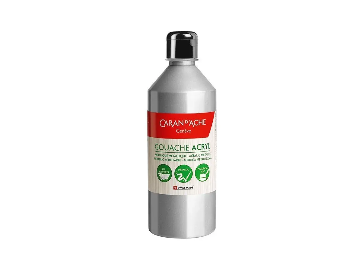 Caran D'Ache Gouache Acryl Liquid 500ml Silver