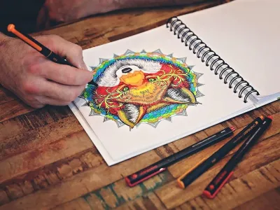 Chameleon Mandala Gone Wild Coloring Book for Artists
